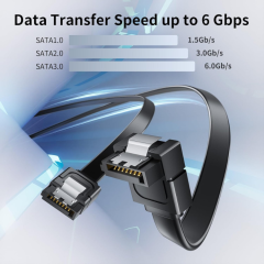 SATA 3 Disk Kablosu (90 Derece, Kilit Mekanizmalı)