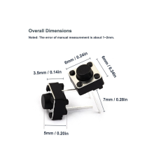 2 Pin Push Button - 6x6x5 mm