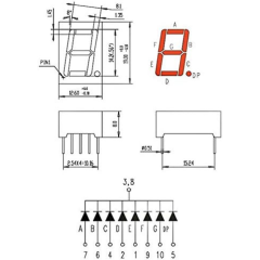 0.56 inç Kırmızı 1 Haneli 7 Segment LED Ekran
