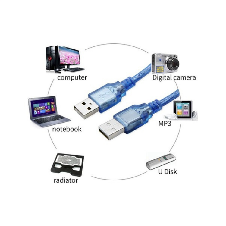 USB 2.0 Erkek-Erkek Şarj ve Data Kablosu 50 cm