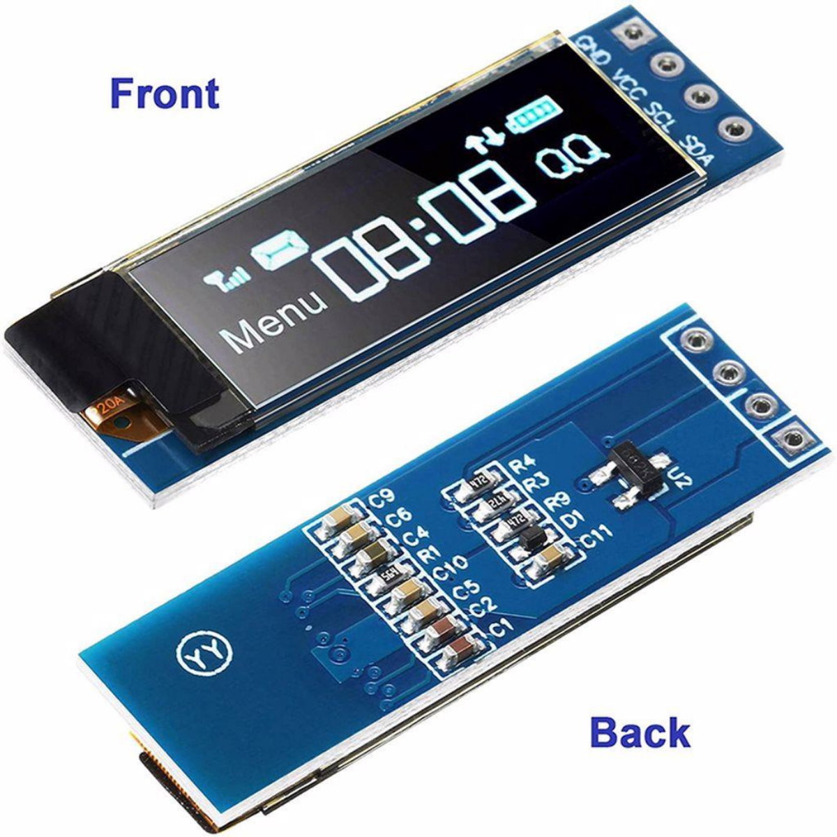 0.91 inç OLED Modül Ekran - 128x32 Sarı