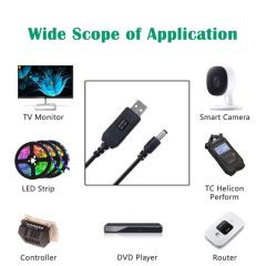 USB 5V - 12V Voltaj Yükseltici Dönüştürücü Kablo