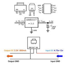AMS1117 5V-3.3V Step-Down Regülatör