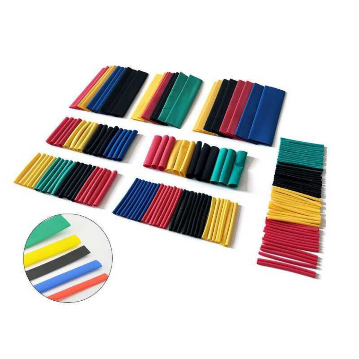 Renkli Isıyla Daralan Makaron Seti (164 Adet)