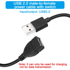 USB 2.0 ON/OFF Anahtarlı Kablo - Erkek-Dişi Uzatma