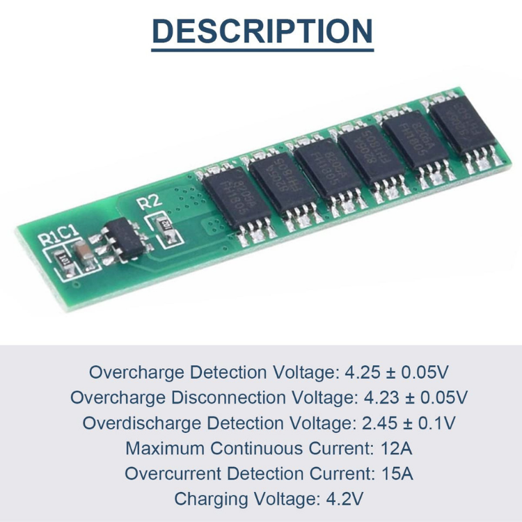 1-15A BMS 18650 Lityum Batarya Koruma Kartı