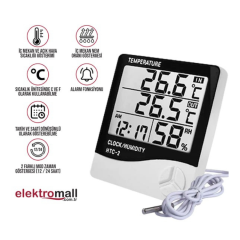 HTC-2 Dijital Termometre Saat Nem ve Sıcaklık