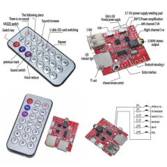 MP3 Kumandalı Bluetooth Amfi Modülü (SD Kart/USB) - PMU6984