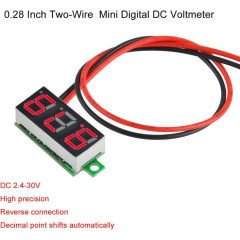 Dijital Mini 0.28 Voltmetre DC 0V-100V Gerilim Voltaj Ölçer