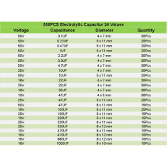 500 Parça Elektrolitik Kondansatör Seti