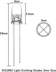 3 mm Led Paketi - Mavi Sarı Turuncu Yeşil Beyaz Kırmızı - 5 Adet Sarı