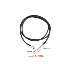 DS18B20 Sıcaklık Sensörü 1-2-3-5 Metre 5 m