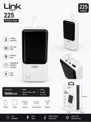 LinkTech 225 45W Powerbank 10000mAh 10000mAh Type-C Çıkışlı Beyaz Taşınabilir Şarj Cihazı