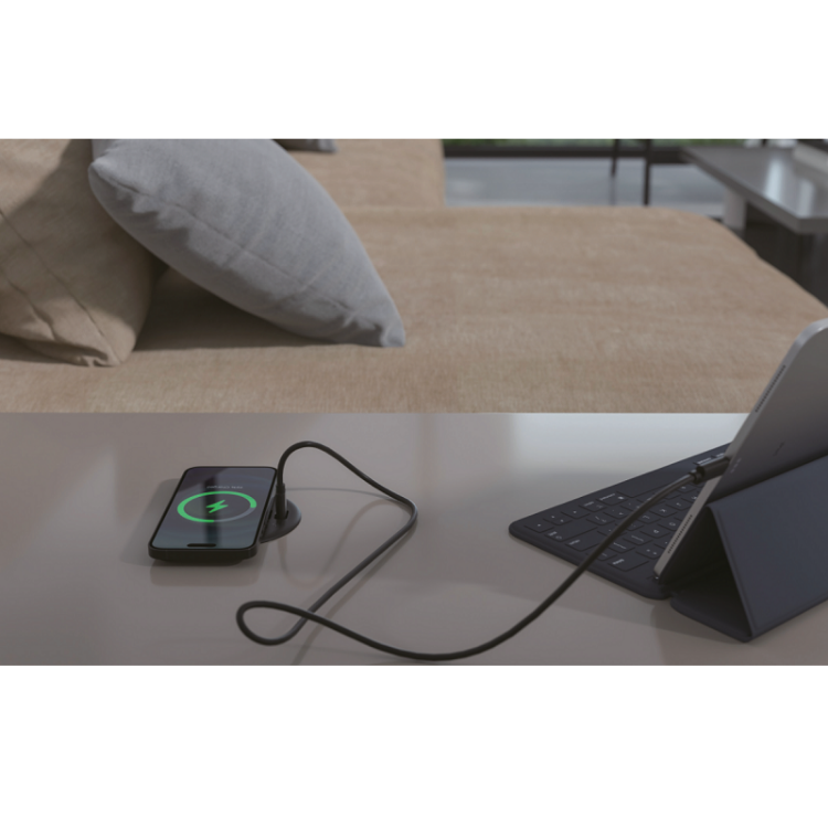 KMB-A001 USB A/USB C + Kablosuz Şarj Modülü