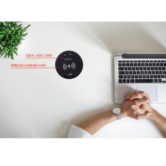 KMB-A001 USB A/USB C + Kablosuz Şarj Modülü
