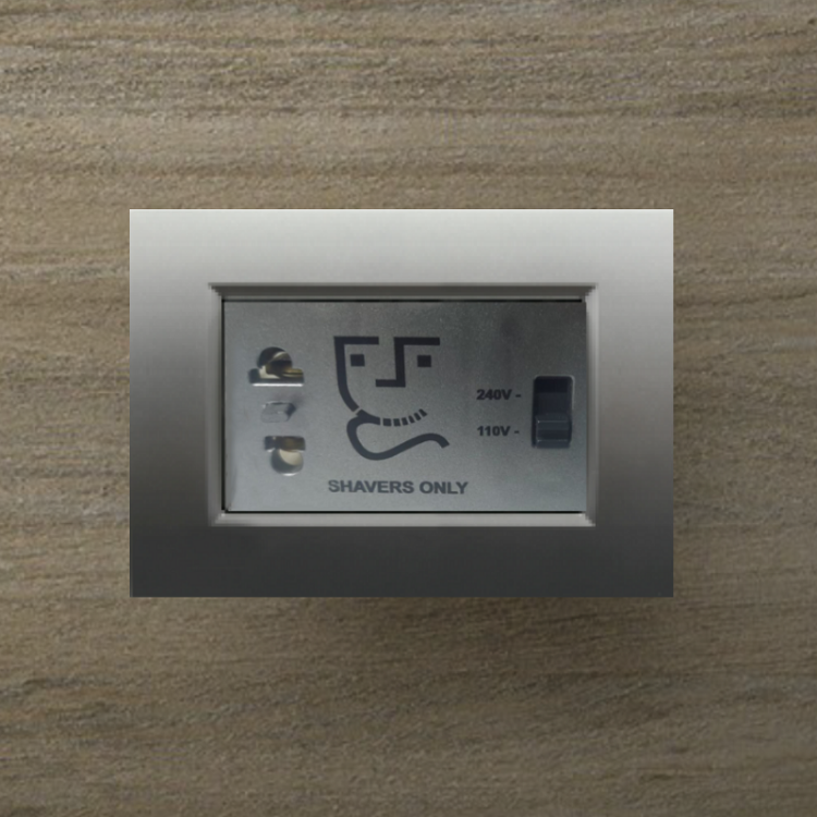 KMB-MH03 Traş Priz Modülü, Krom