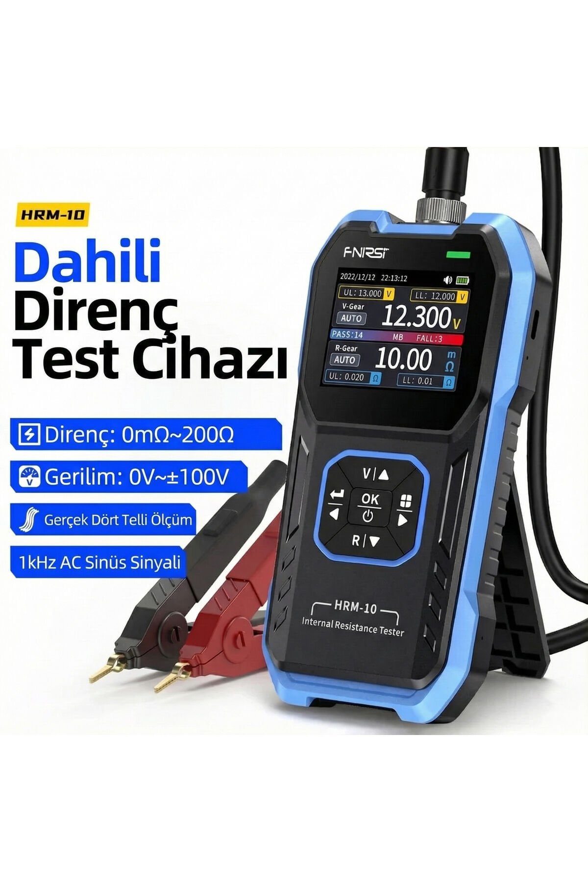FNIRSI HRM-10 Pil İç Direnç ve Voltaj Test Cihazı