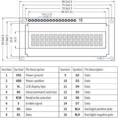 16x2 LCD Mavi Arka Işık