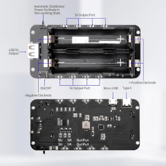 Lityum Pil Yuvası - V8 Micro USB - İkili Anahtarlı