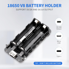 Lityum Pil Yuvası - V8 Micro USB - İkili Anahtarlı