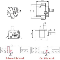 Fırçasız Mini Su Pompası / 12V DC 240L/h