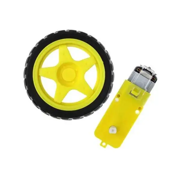Motor ve Tekerlek Seti - 6V DC Robot Seti