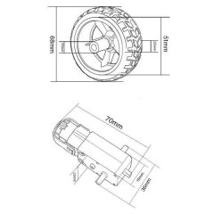 Motor ve Tekerlek Seti - 6V DC Robot Seti