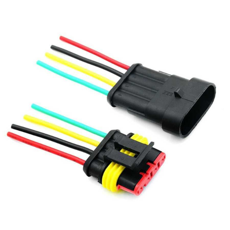 4 Pin Kablolu Su Geçirmez Araç Elektrik Soketi