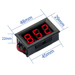 0.56 İnç LED Ekranlı 2 Kablolu DC 4.5V-30V Voltmetre