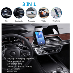 3'ü 1 Arada USB- Android Apple Type-C Araç Hızlı Şarj Kablosu