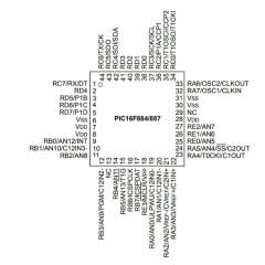 8-Bit 20MHz Mikrodenetleyici Entegre PIC16F887